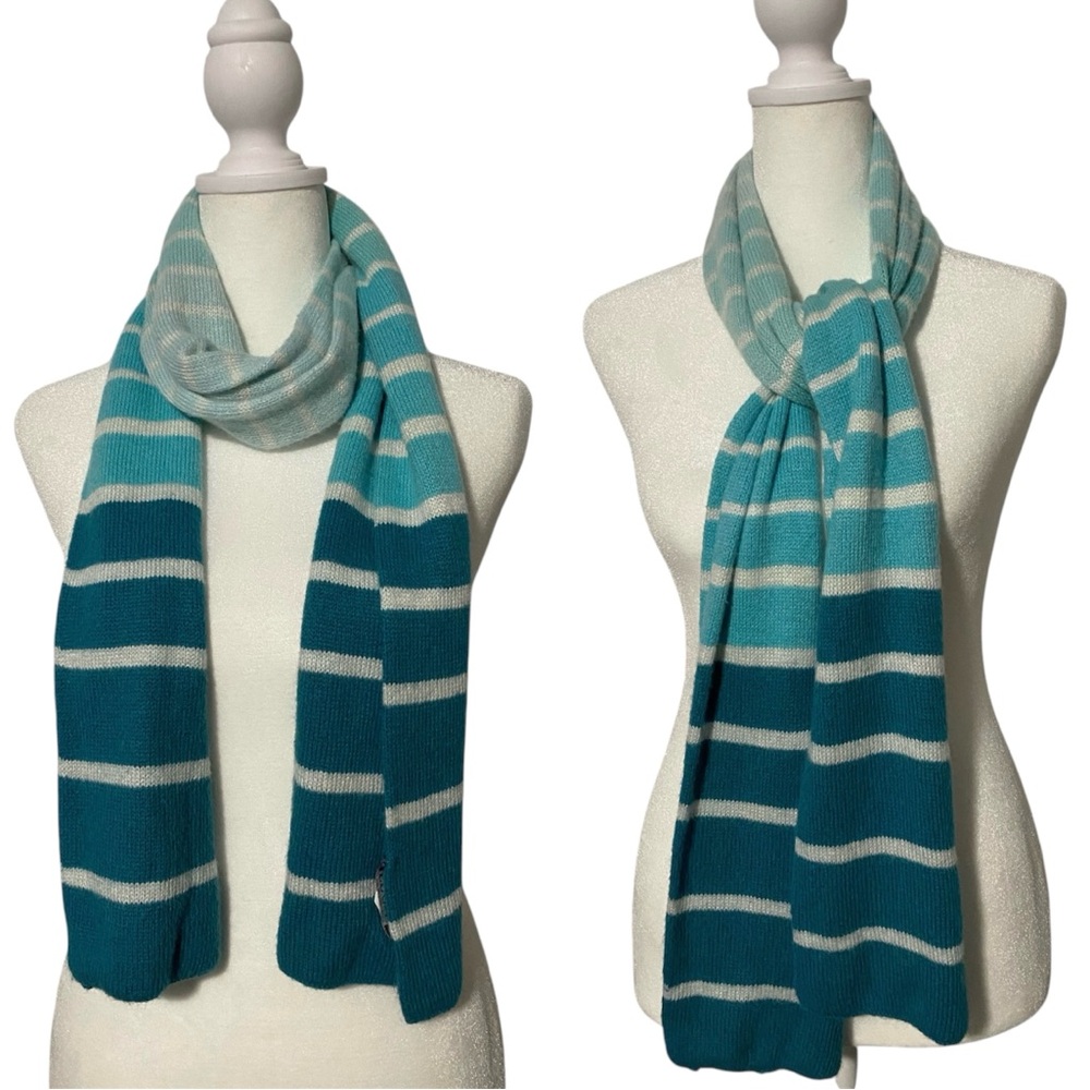 Merona Teal Knit Rabbit Hair Blend Winter Scarf